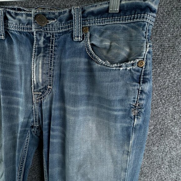 BKE Carter Jeans Size 32 Blue Denim Adult Distressed Cotton Urban Pants Trouser - Picture 2 of 16